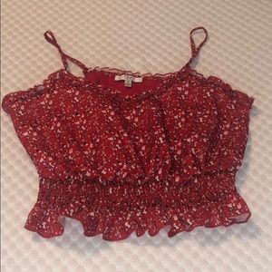 SMOCKED CROP TANK TOP
